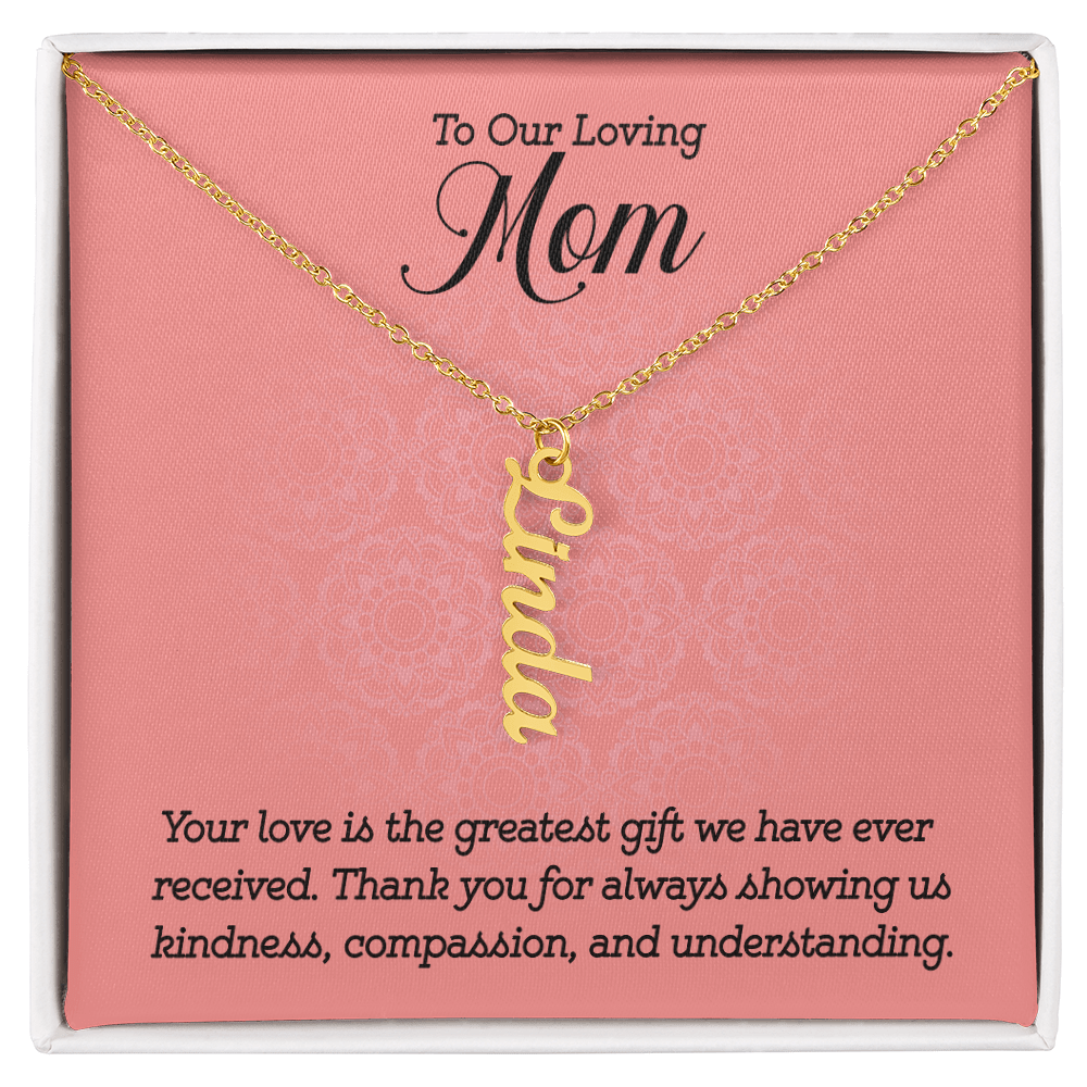 Multi Name Necklace – For Our Mom | Personalized Family Name Pendant, Custom 18K Gold or Stainless Steel Chain - Whimsical Shoppe