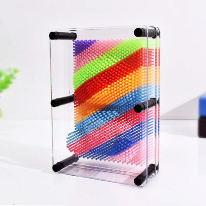 Rainbow 3D Pin Art Board - Colorful Hand Model Toy