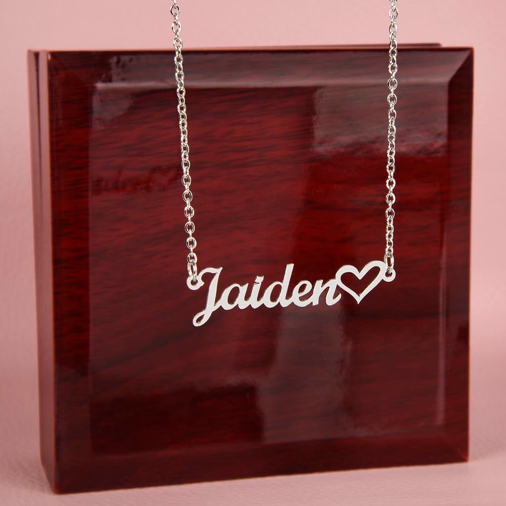 Personalized Heart Name Necklace - Whimsical Shoppe