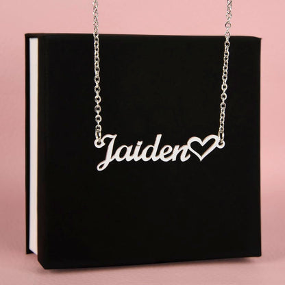 Personalized Heart Name Necklace - Whimsical Shoppe