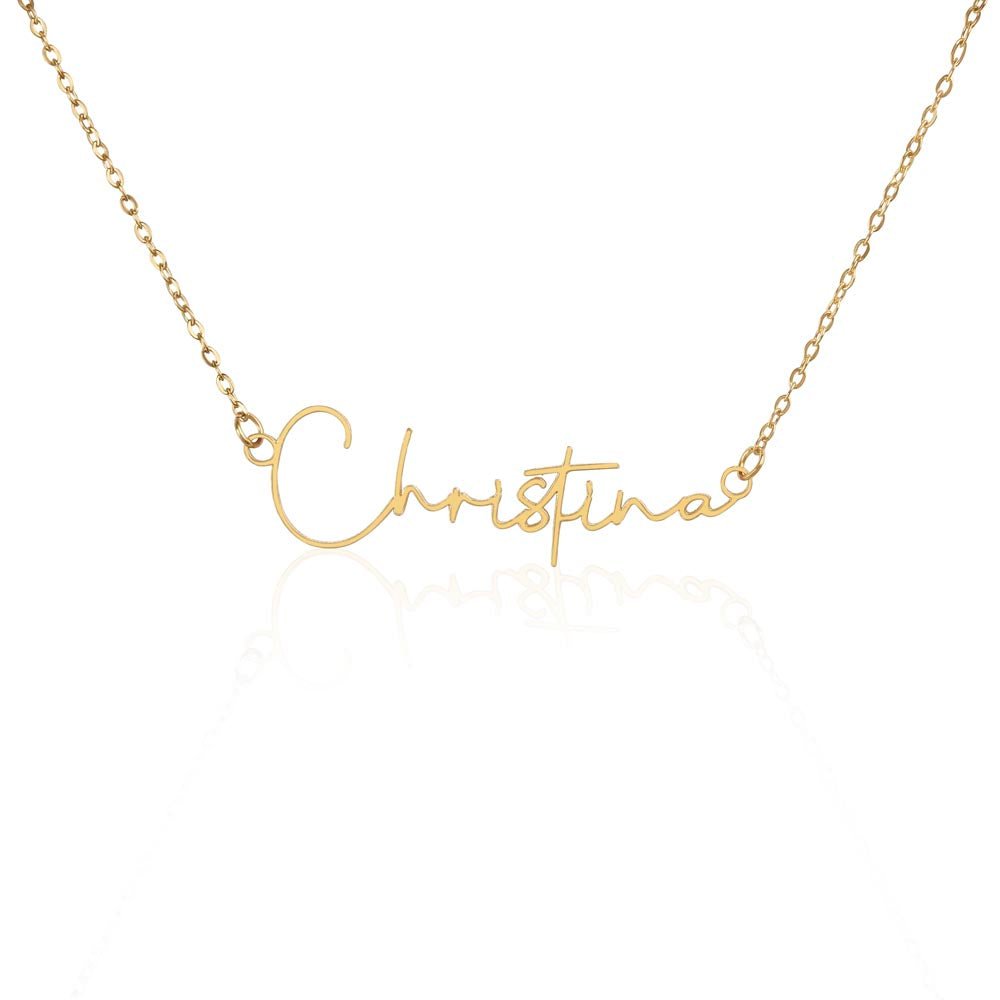Personalized Signature Name Necklace – For My Sister | Custom Handwritten Script Pendant (Adjustable Chain) - Whimsical Shoppe