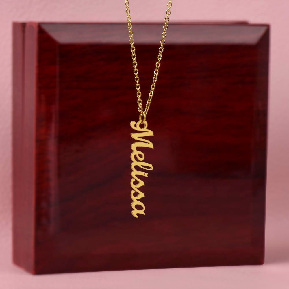 Personalized Vertical Name Necklace - Whimsical Shoppe