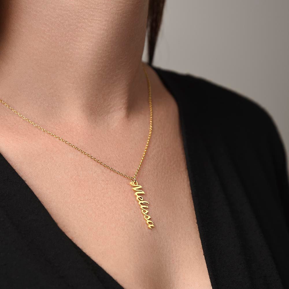 Personalized Vertical Name Necklace - Whimsical Shoppe