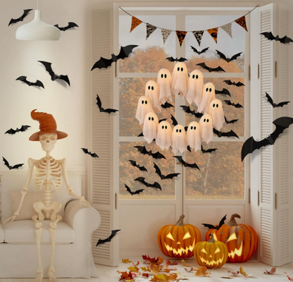 Glowing Ghost Door Wreath