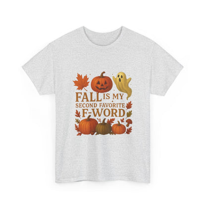 Funny Fall T-Shirt - Second Favorite F-Word - Pumpkin &amp; Ghost
