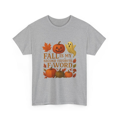 Funny Fall T-Shirt - Second Favorite F-Word - Pumpkin & Ghost