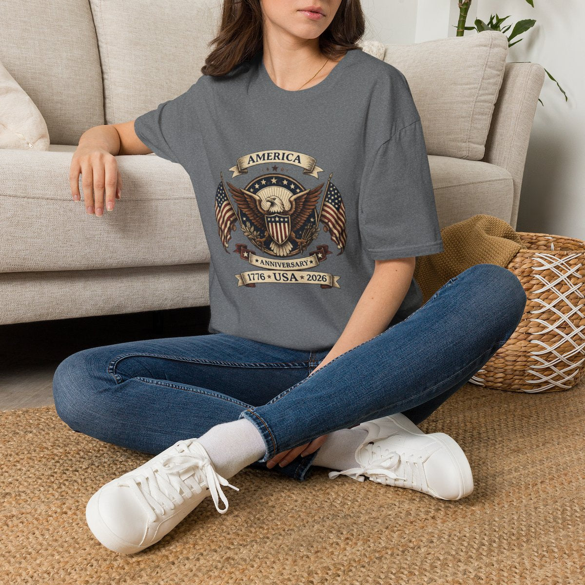 America 250th Anniversary Shirt – Patriotic Eagle Unisex Softstyle Tee