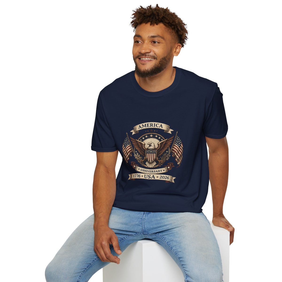 America 250th Anniversary Shirt – Patriotic Eagle Unisex Softstyle Tee