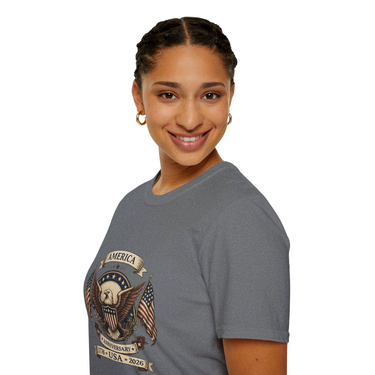 America 250th Anniversary Shirt – Patriotic Eagle Unisex Softstyle Tee