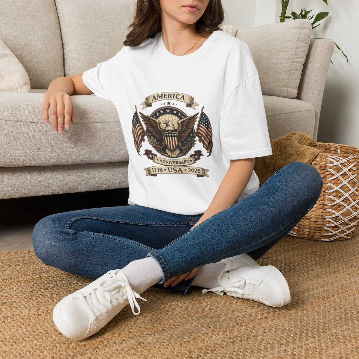 America 250th Anniversary Shirt – Patriotic Eagle Unisex Softstyle Tee