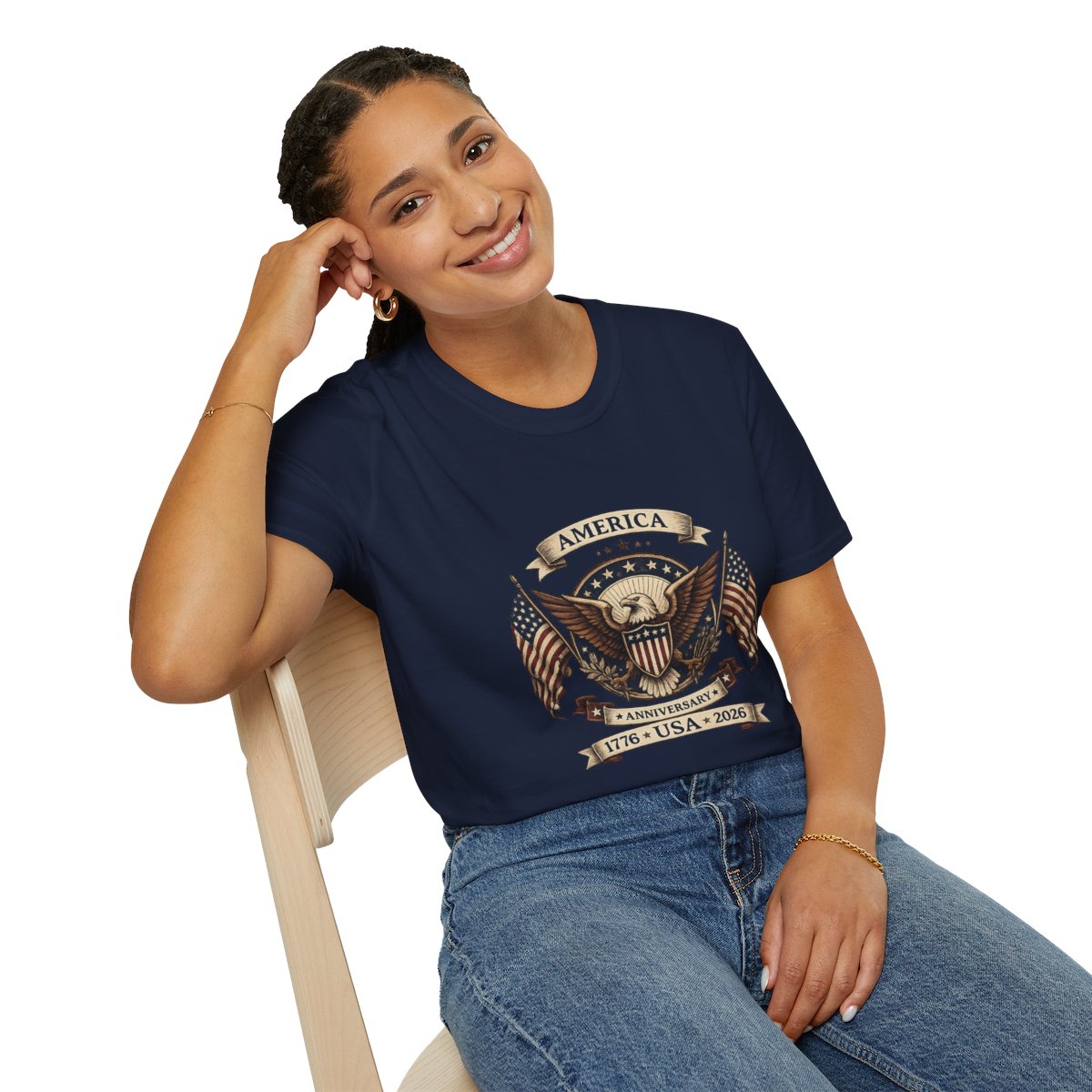 America 250th Anniversary Shirt – Patriotic Eagle Unisex Softstyle Tee