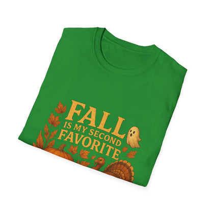 Funny Fall T-Shirt - Second Favorite F-Word (Pumpkin &amp; Turkey)