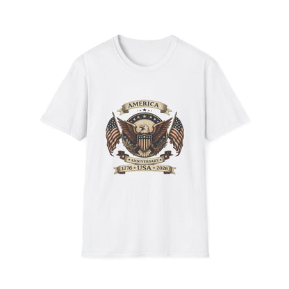 America 250th Anniversary Shirt – Patriotic Eagle Unisex Softstyle Tee