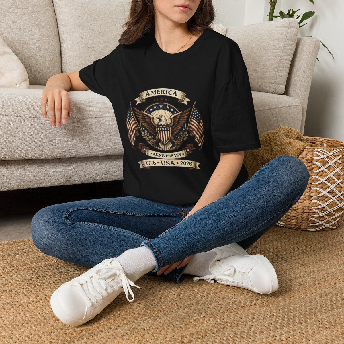 America 250th Anniversary Shirt – Patriotic Eagle Unisex Softstyle Tee