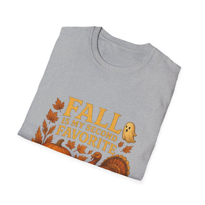 Funny Fall T-Shirt - Second Favorite F-Word (Pumpkin &amp; Turkey)
