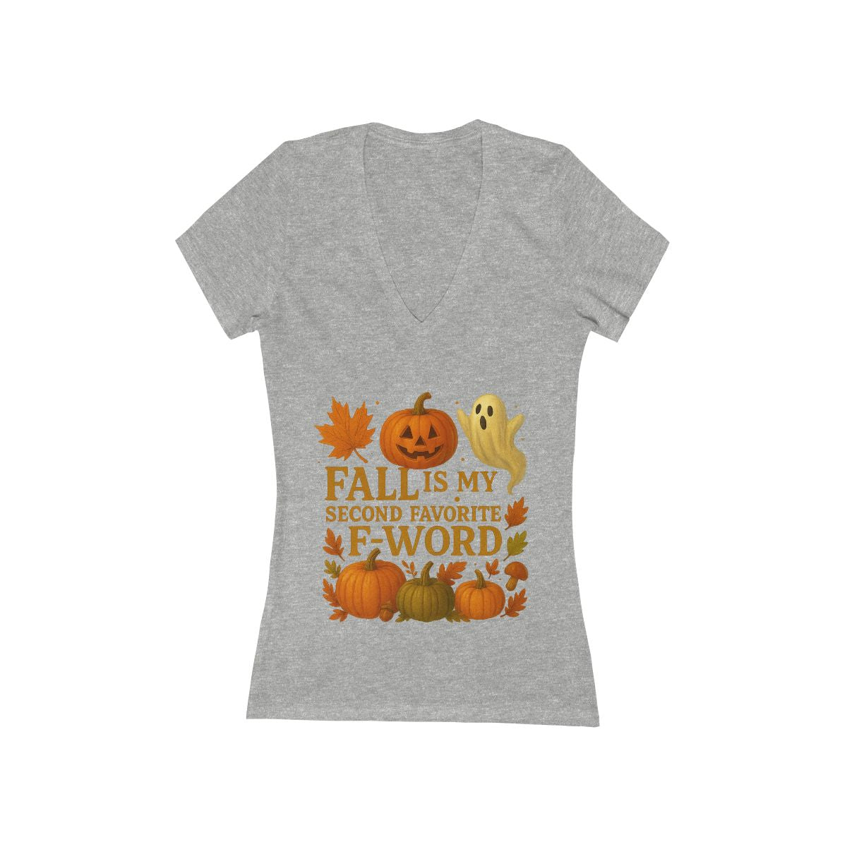 Funny Fall T-Shirt - Second Favorite F-Word - Pumpkin &amp; Ghost