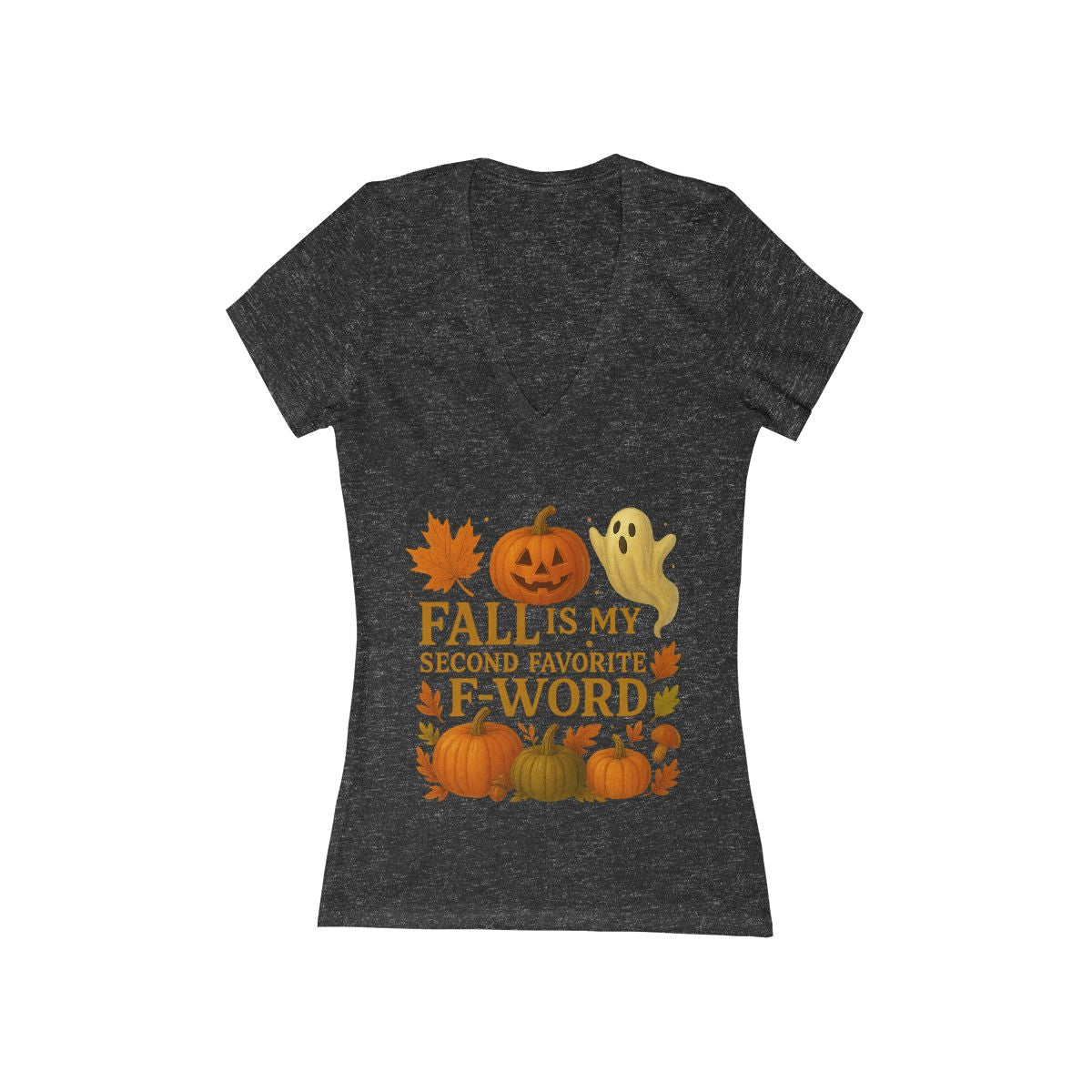 Funny Fall T-Shirt - Second Favorite F-Word - Pumpkin &amp; Ghost