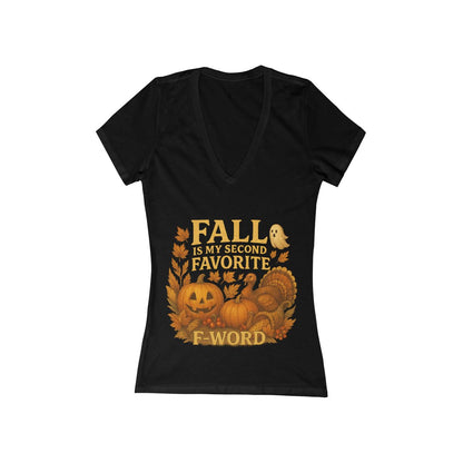 Funny Fall T-Shirt - Second Favorite F-Word (Pumpkin &amp; Turkey)
