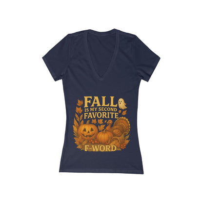 Funny Fall T-Shirt - Second Favorite F-Word (Pumpkin & Turkey)