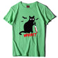 Cat T-Shirt with Blood Dagger Design