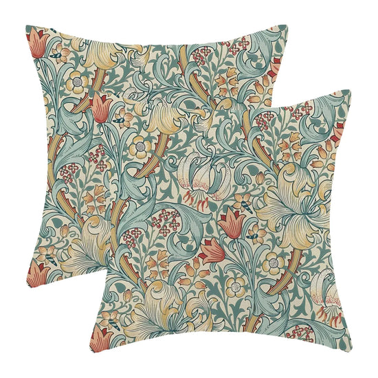William Morris Floral Throw Pillow Covers 18in x 18in Set of 2